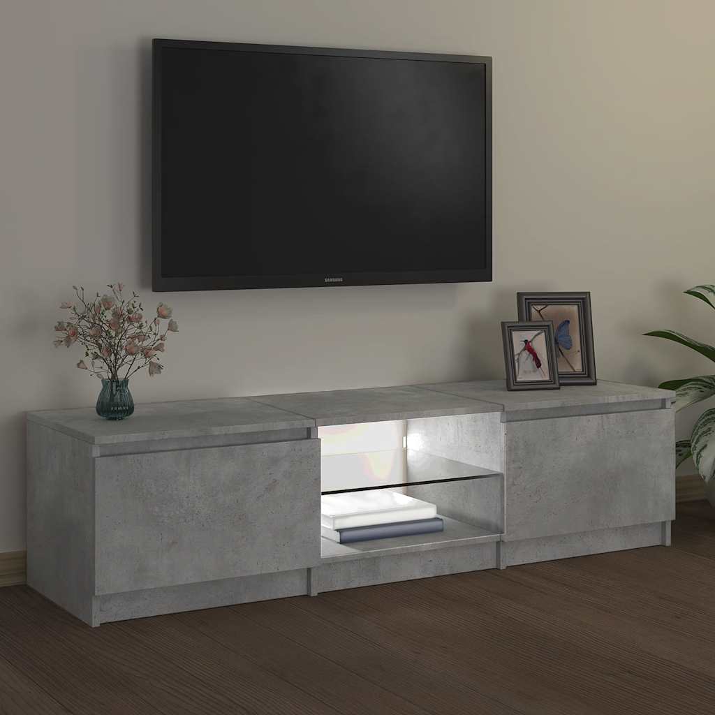 Έπιπλο Τηλεόρασης με LED Γκρι Σκυροδέματος 140x40x36 εκ. - Pakobazaar