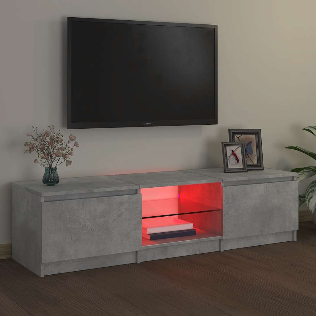 Έπιπλο Τηλεόρασης με LED Γκρι Σκυροδέματος 140x40x36 εκ. - Pakobazaar