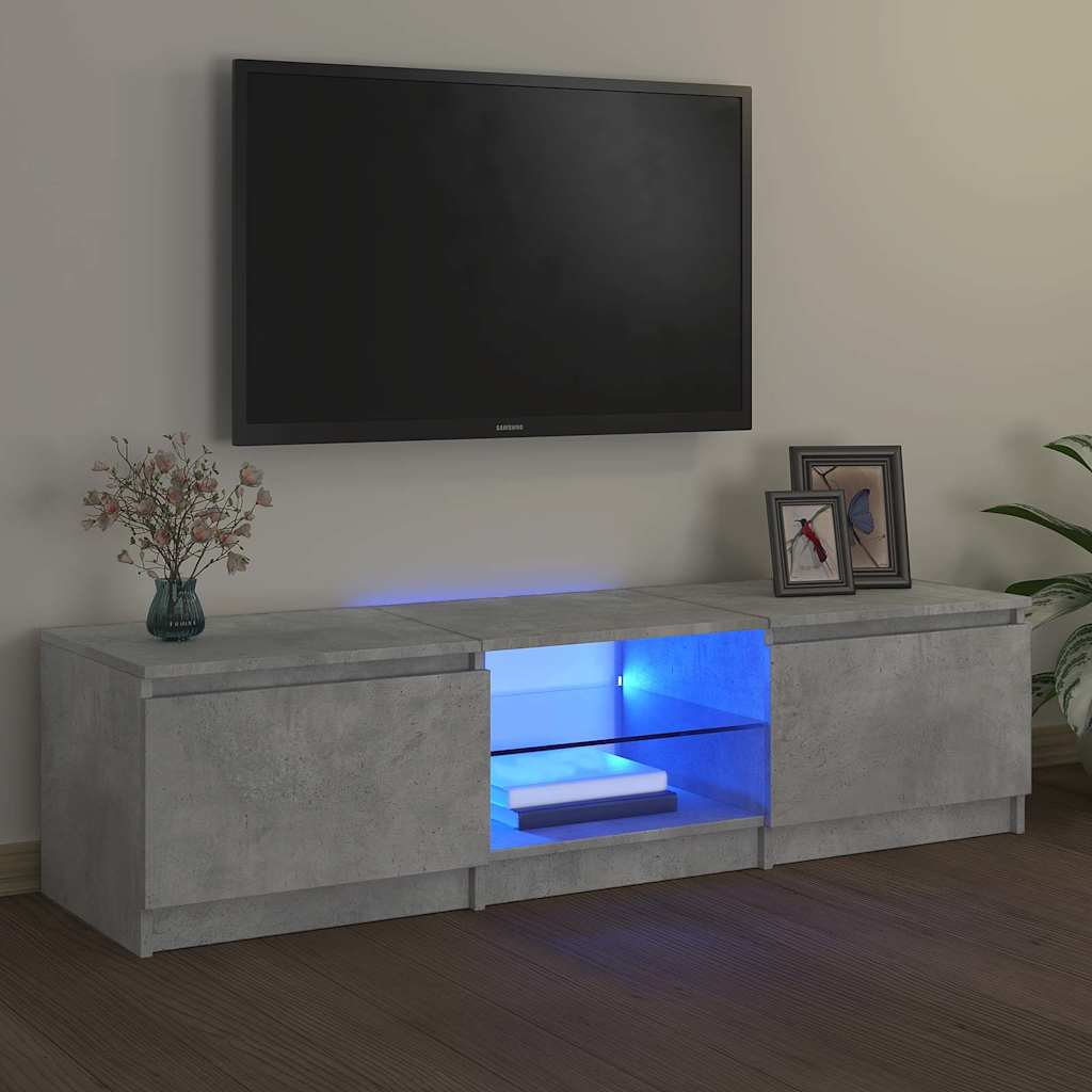 Έπιπλο Τηλεόρασης με LED Γκρι Σκυροδέματος 140x40x36 εκ. - Pakobazaar