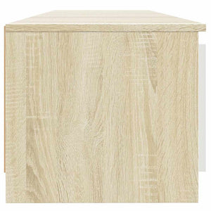 Έπιπλο Τηλεόρασης με LED Λευκό/Sonoma Δρυς 140x40x36 εκ. - Pakobazaar