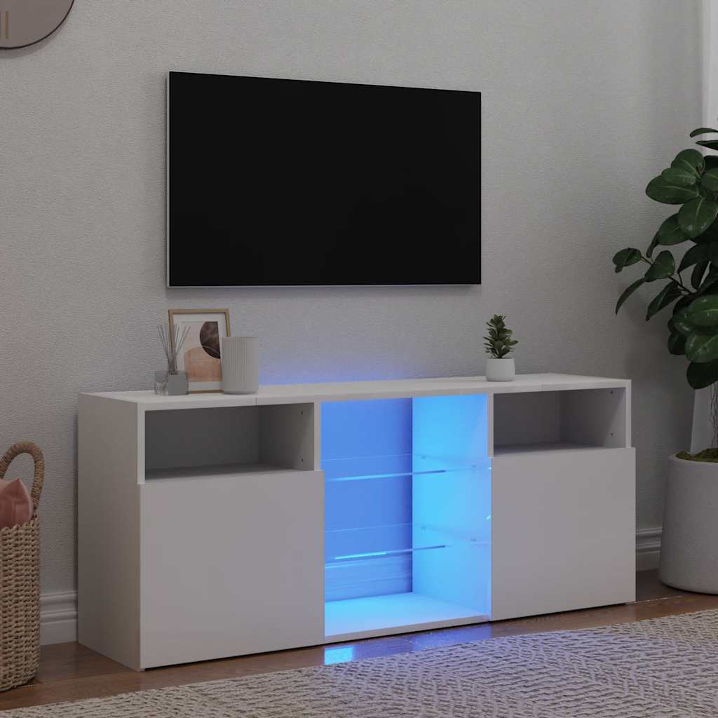 Έπιπλο Τηλεόρασης με LED Λευκό 120x30x50 εκ. - Pakobazaar