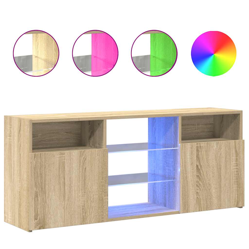Έπιπλο Τηλεόρασης με LED Sonoma Δρυς 120x30x50 εκ. - Pakobazaar