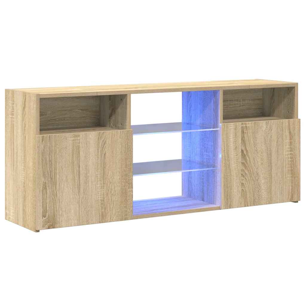 Έπιπλο Τηλεόρασης με LED Sonoma Δρυς 120x30x50 εκ. - Pakobazaar