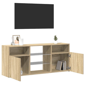 Έπιπλο Τηλεόρασης με LED Sonoma Δρυς 120x30x50 εκ. - Pakobazaar