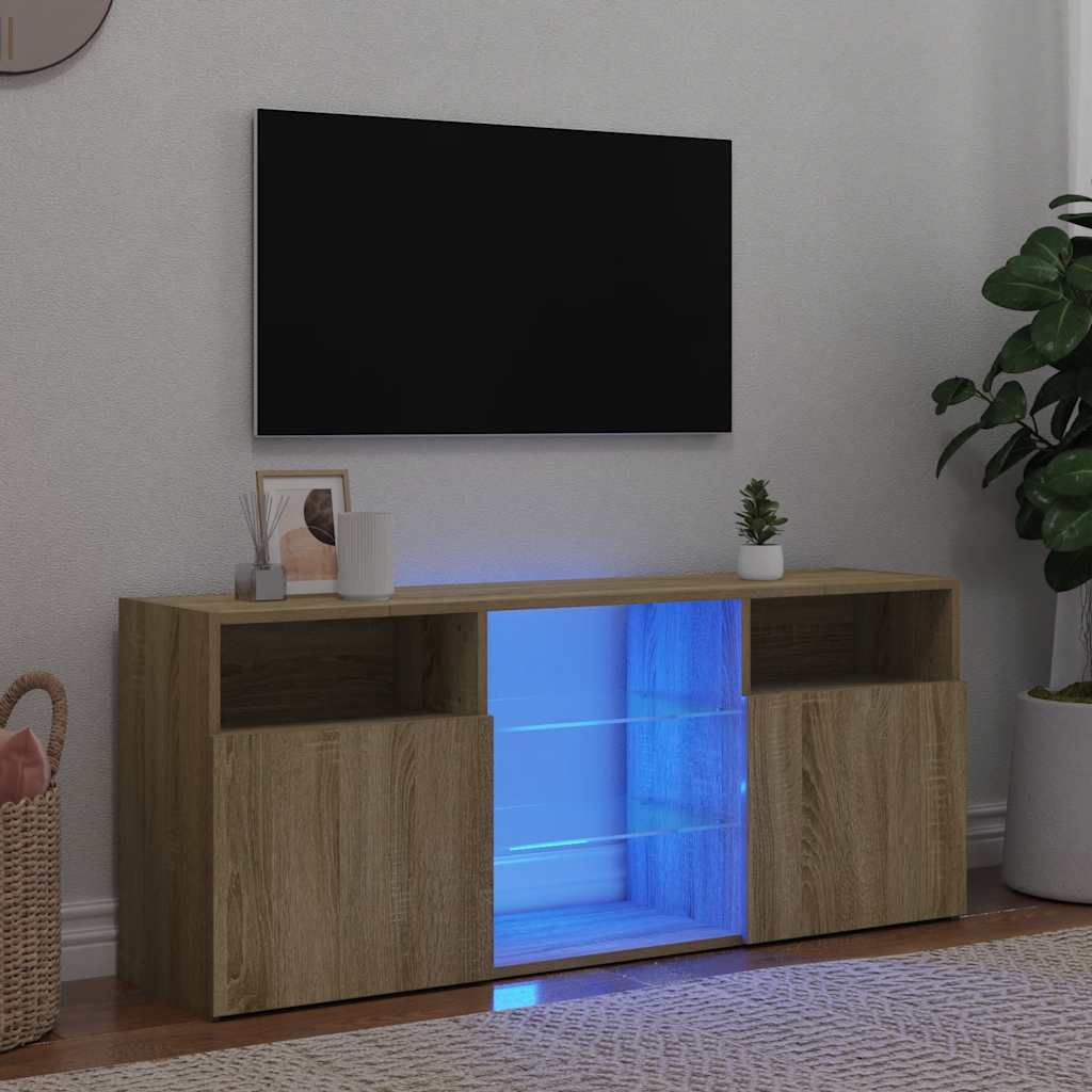 Έπιπλο Τηλεόρασης με LED Sonoma Δρυς 120x30x50 εκ. - Pakobazaar