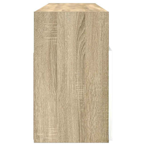 Έπιπλο Τηλεόρασης με LED Λευκό/Sonoma Δρυς 120x30x50 εκ. - Pakobazaar