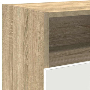 Έπιπλο Τηλεόρασης με LED Λευκό/Sonoma Δρυς 120x30x50 εκ. - Pakobazaar