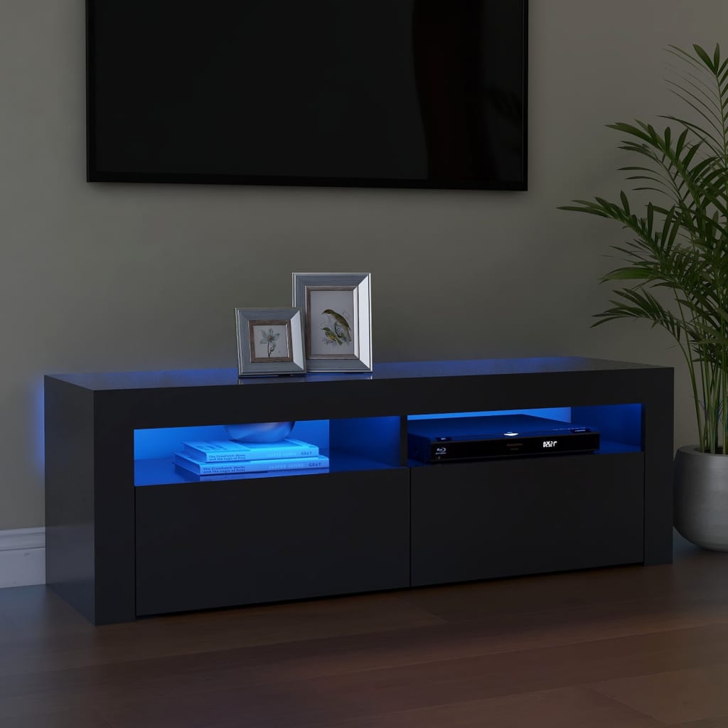 Έπιπλο Τηλεόρασης με LED Γκρι 120 x 35 x 40 εκ.