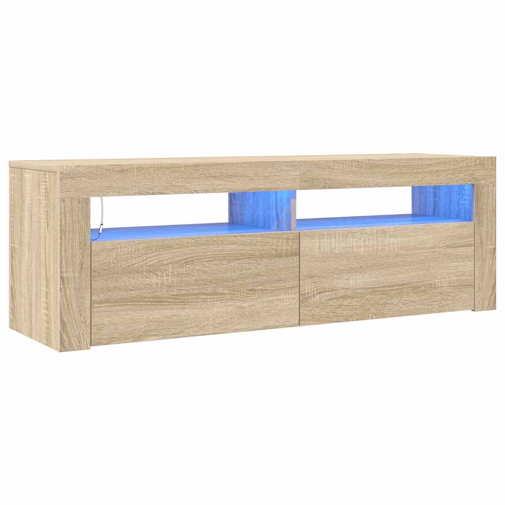 Έπιπλο Τηλεόρασης με LED Sonoma Δρυς 120x35x40 εκ. - Pakobazaar