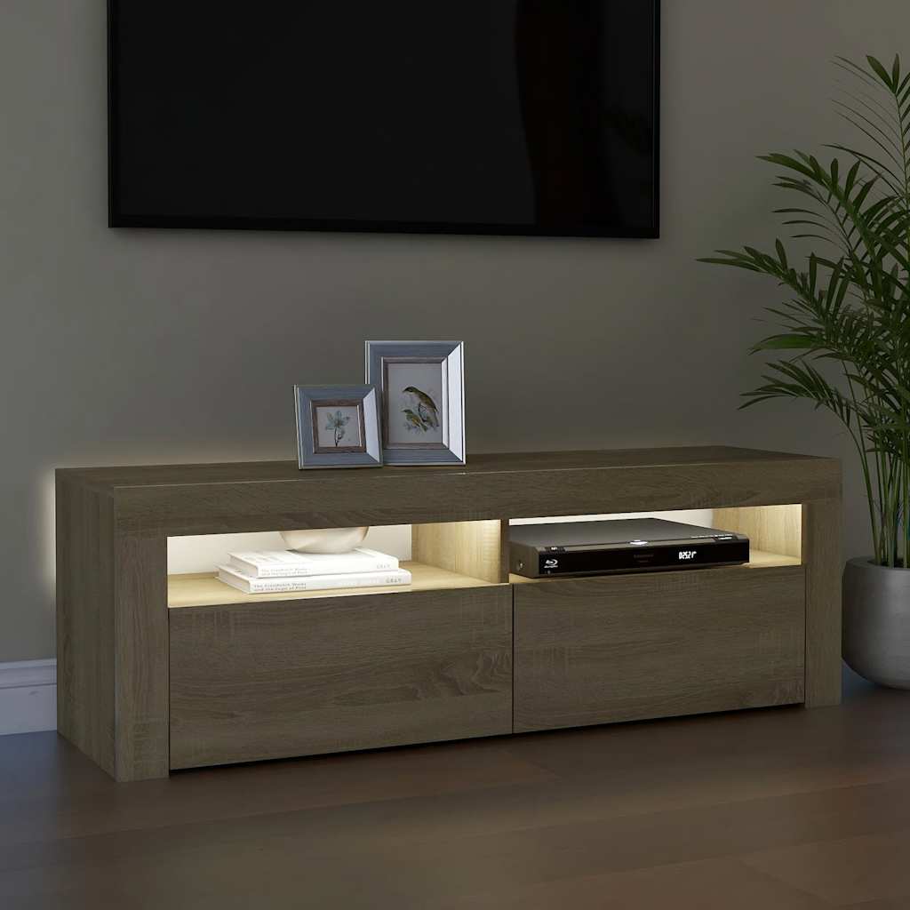 Έπιπλο Τηλεόρασης με LED Sonoma Δρυς 120x35x40 εκ. - Pakobazaar