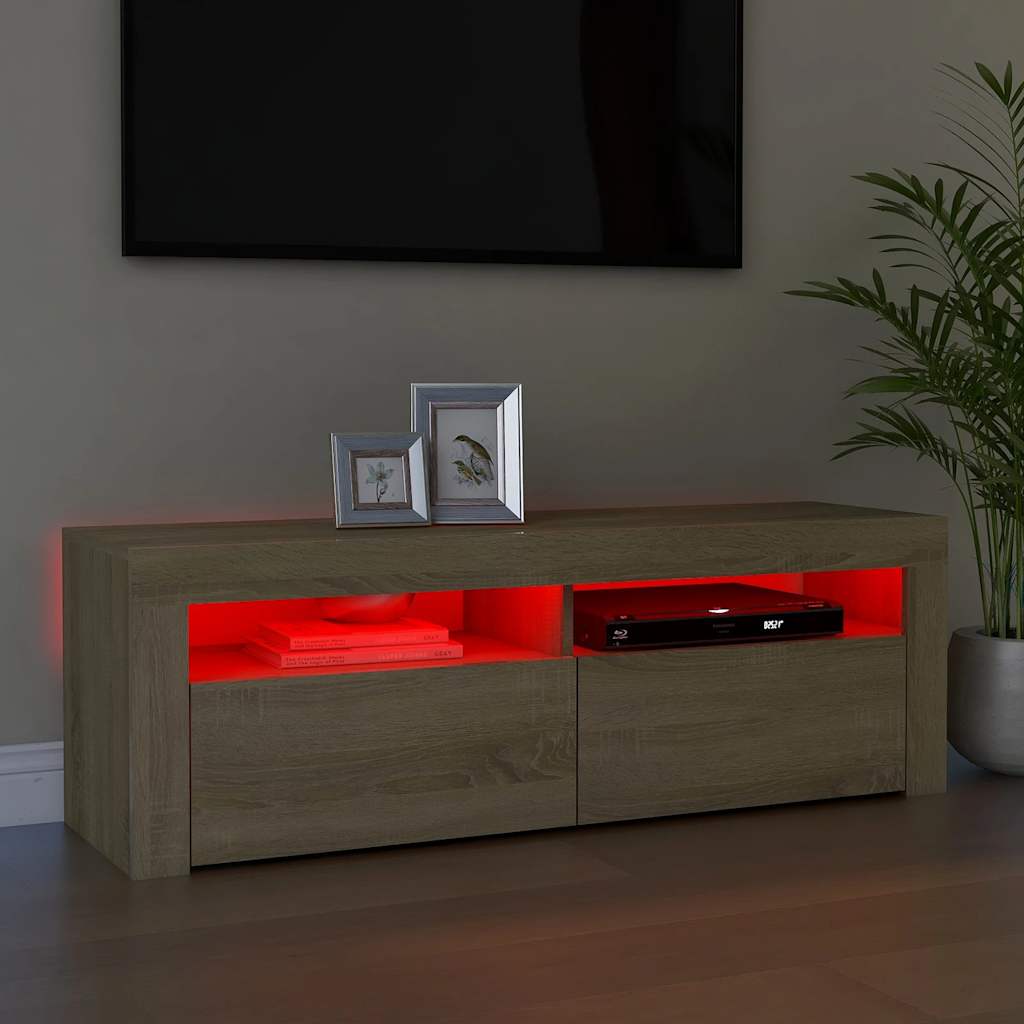 Έπιπλο Τηλεόρασης με LED Sonoma Δρυς 120x35x40 εκ. - Pakobazaar