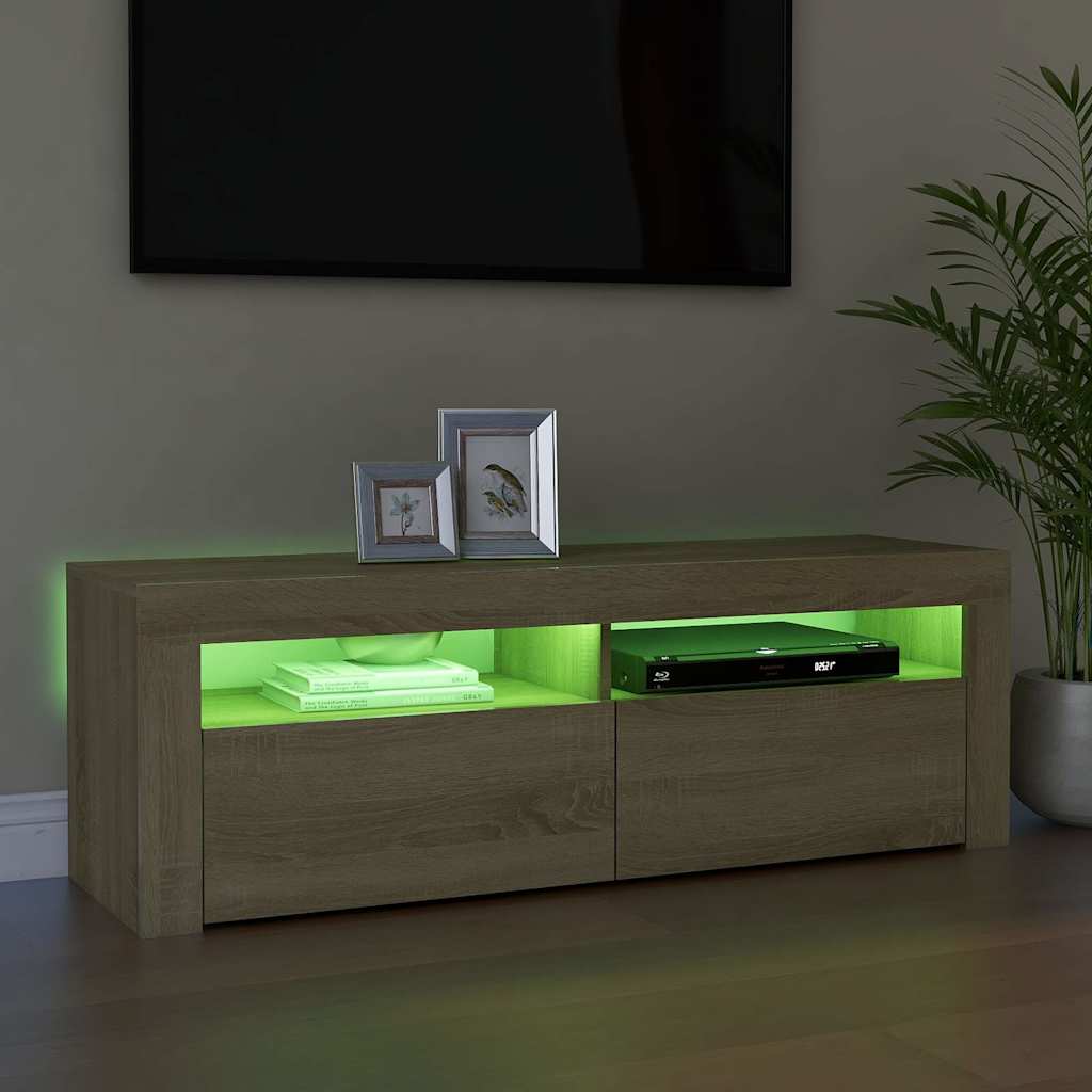 Έπιπλο Τηλεόρασης με LED Sonoma Δρυς 120x35x40 εκ. - Pakobazaar