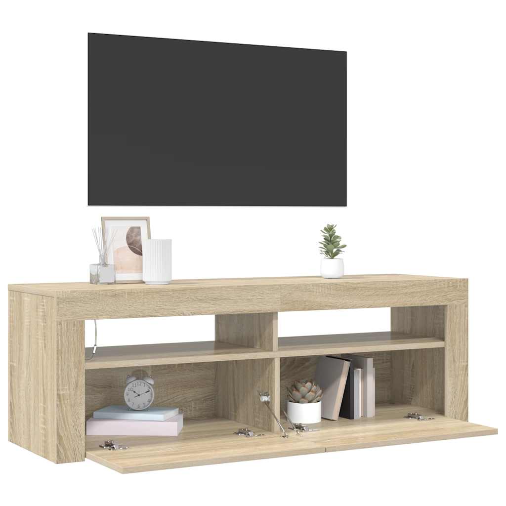 Έπιπλο Τηλεόρασης με LED Sonoma Δρυς 120x35x40 εκ. - Pakobazaar