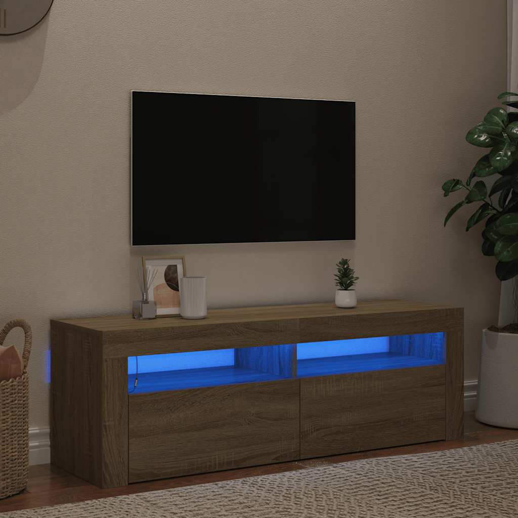 Έπιπλο Τηλεόρασης με LED Sonoma Δρυς 120x35x40 εκ. - Pakobazaar