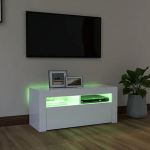 Έπιπλο Τηλεόρασης με LED Λευκό 90 x 35 x 40 εκ. - Pakobazaar