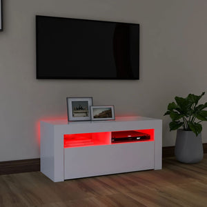 Έπιπλο Τηλεόρασης με LED Λευκό 90 x 35 x 40 εκ. - Pakobazaar