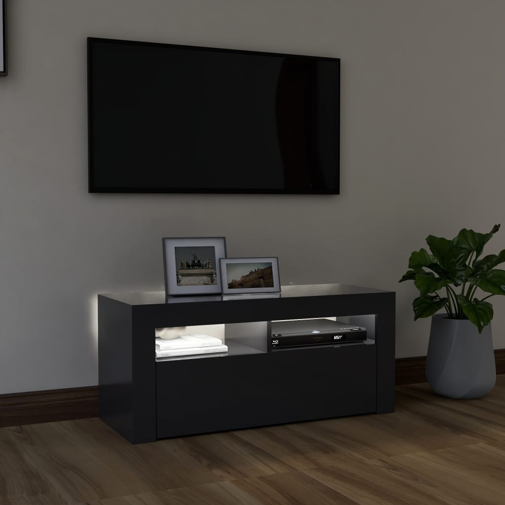 Έπιπλο Τηλεόρασης με LED Γκρι 90 x 35 x 40 εκ.