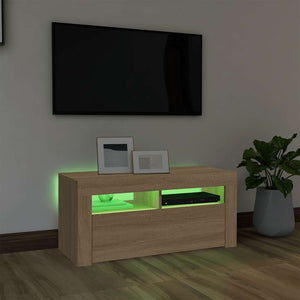 Έπιπλο Τηλεόρασης με LED Sonoma Δρυς 90x35x40 εκ. - Pakobazaar