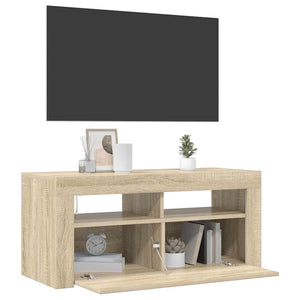 Έπιπλο Τηλεόρασης με LED Sonoma Δρυς 90x35x40 εκ. - Pakobazaar