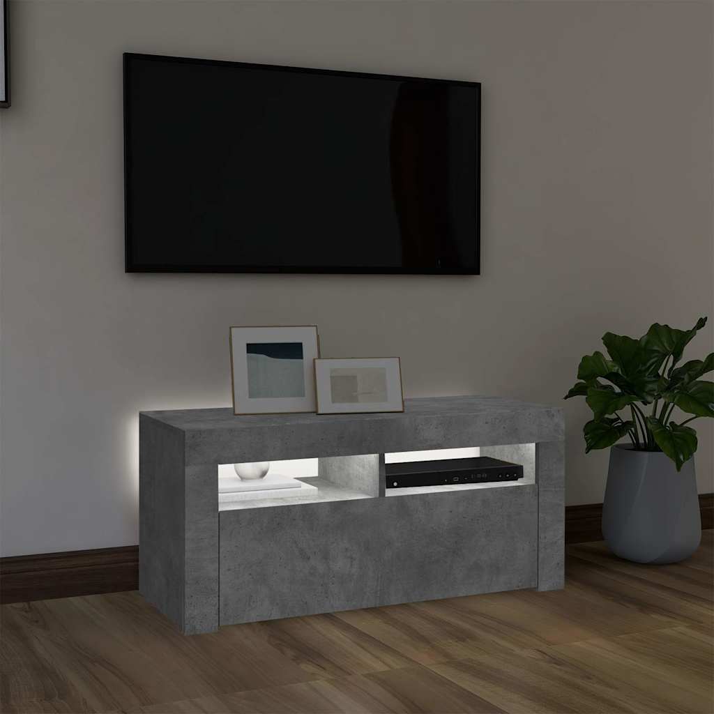 Έπιπλο Τηλεόρασης με LED Γκρι Σκυροδέματος 90 x 35 x 40 εκ. - Pakobazaar