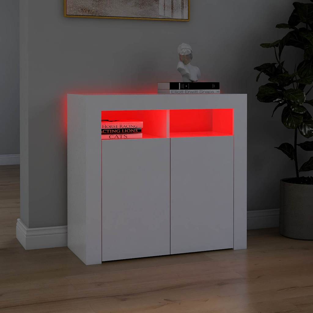 Ντουλάπι με LED Λευκό 80 x 35 x 75 εκ. - Pakobazaar
