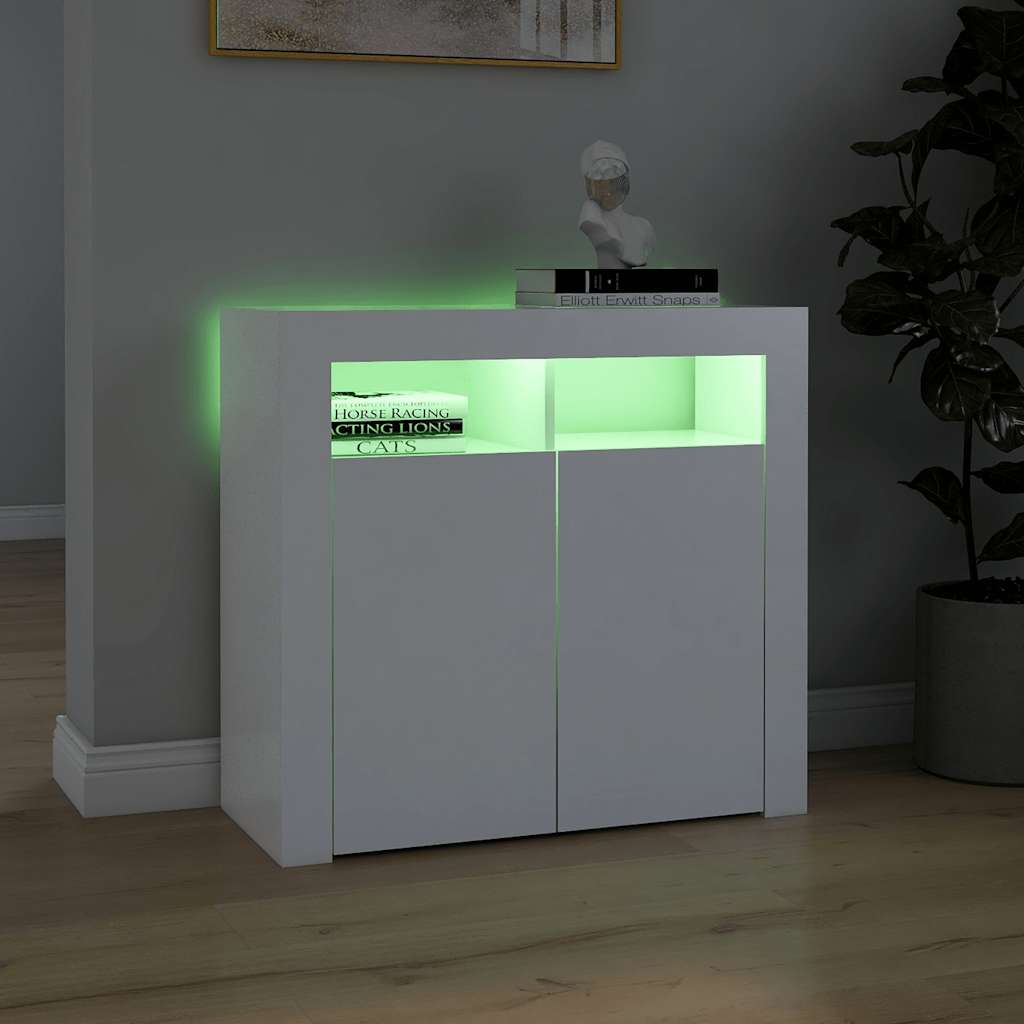 Ντουλάπι με LED Λευκό 80 x 35 x 75 εκ. - Pakobazaar