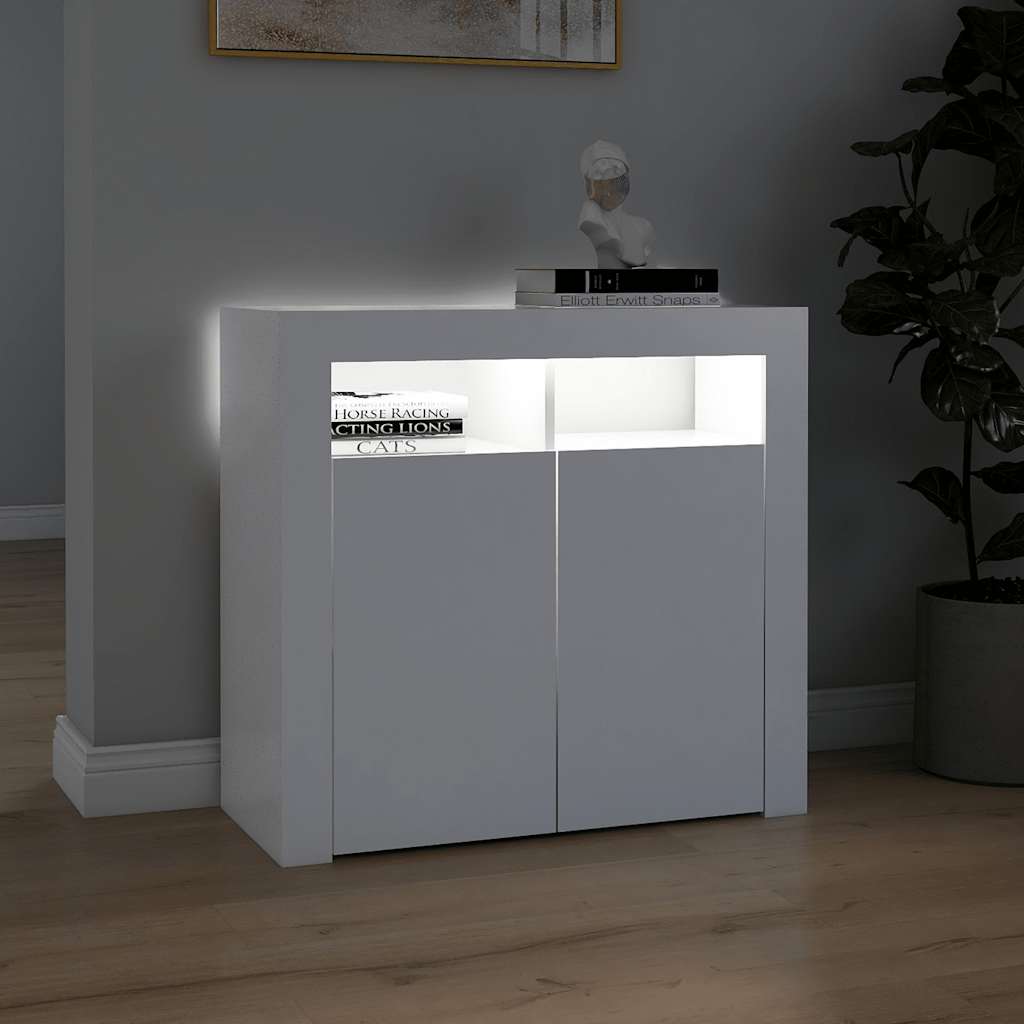 Ντουλάπι με LED Λευκό 80 x 35 x 75 εκ. - Pakobazaar