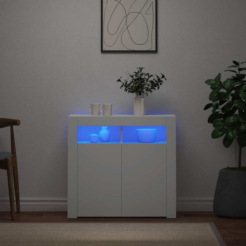Ντουλάπι με LED Λευκό 80 x 35 x 75 εκ. - Pakobazaar