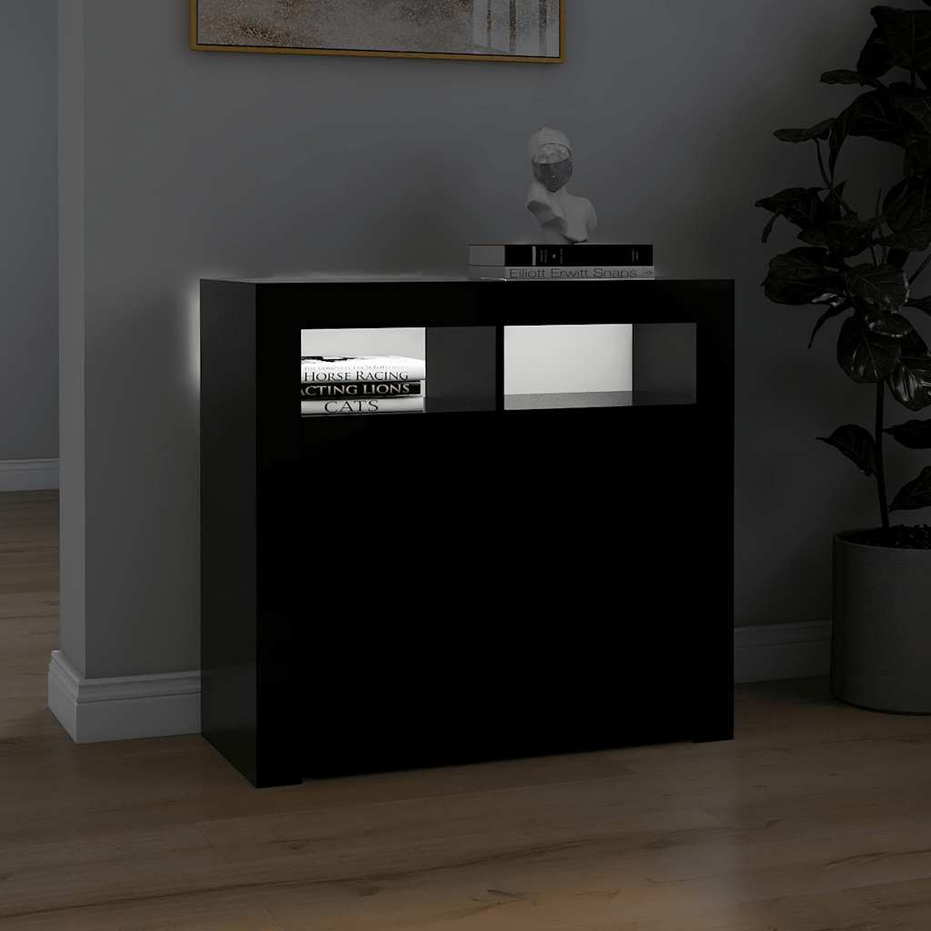 Ντουλάπι με LED Μαύρο 80 x 35 x 75 εκ. - Pakobazaar