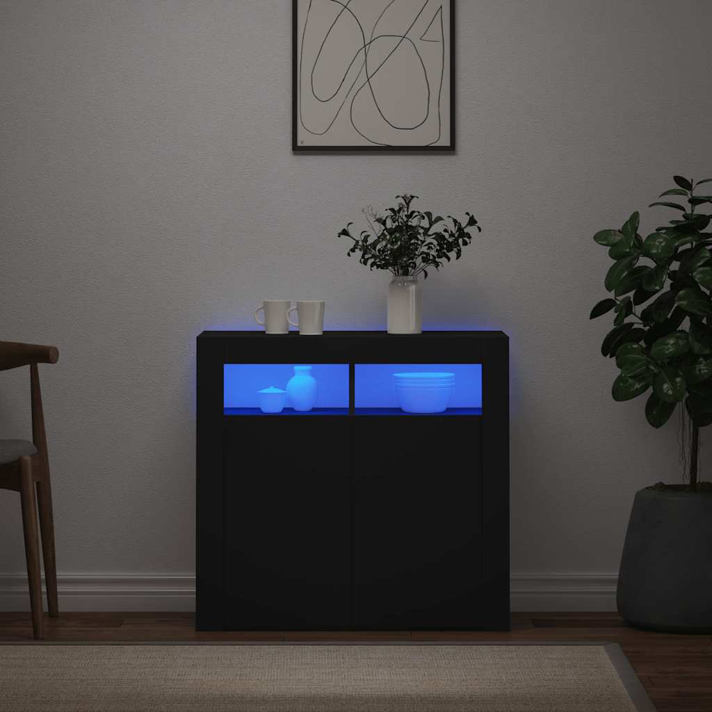 Ντουλάπι με LED Μαύρο 80 x 35 x 75 εκ. - Pakobazaar
