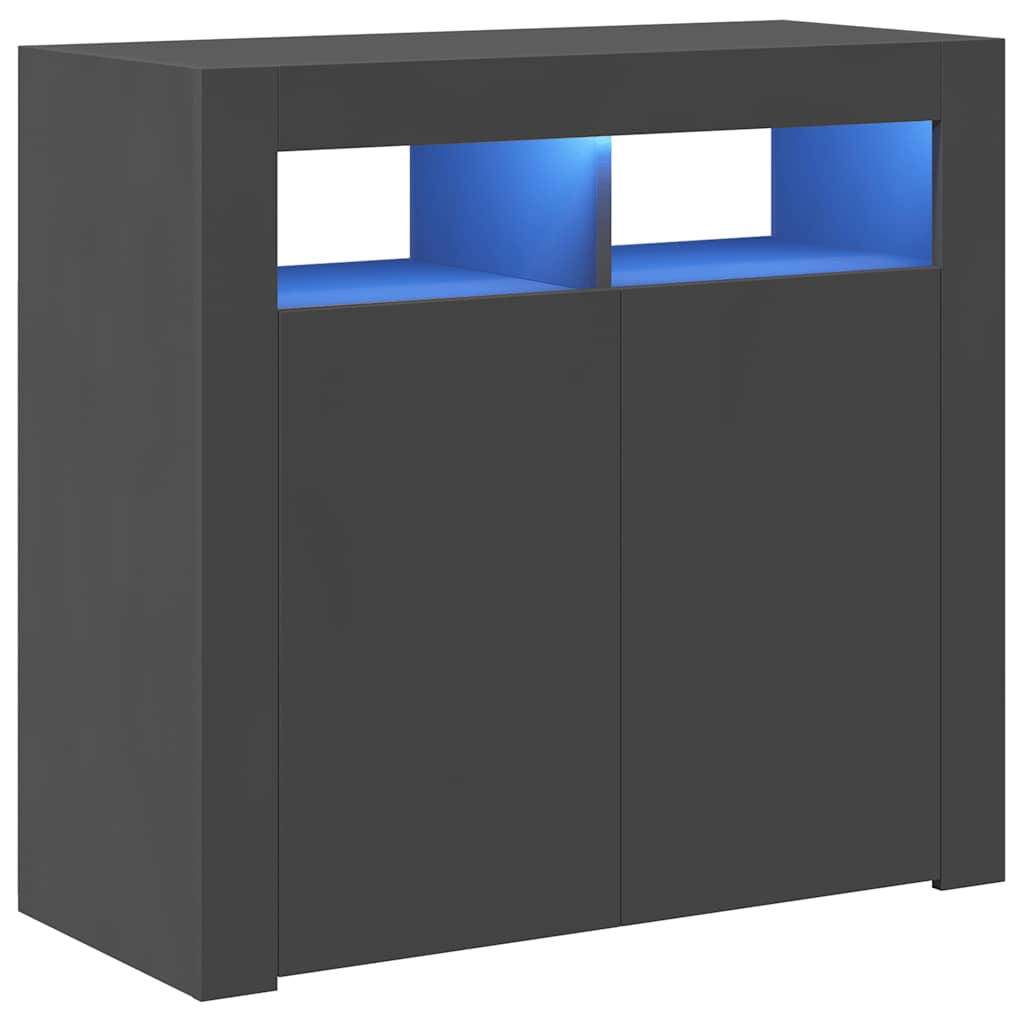 Ντουλάπι με LED Γκρι 80 x 35 x 75 εκ.