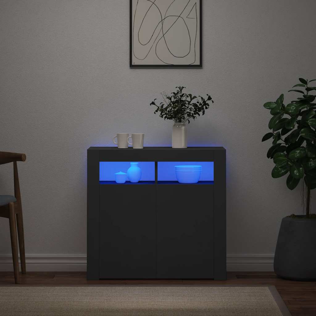 Ντουλάπι με LED Γκρι 80 x 35 x 75 εκ.