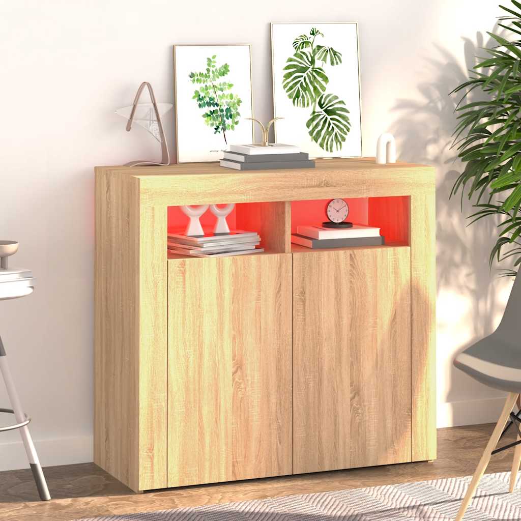 Ντουλάπι με LED Sonoma Δρυς 80 x 35 x 75 εκ. - Pakobazaar