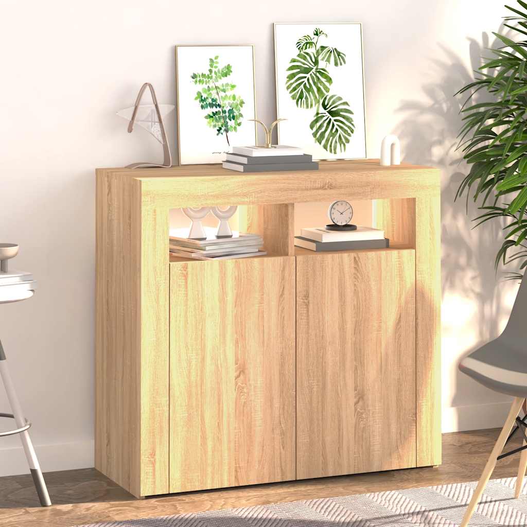 Ντουλάπι με LED Sonoma Δρυς 80 x 35 x 75 εκ. - Pakobazaar
