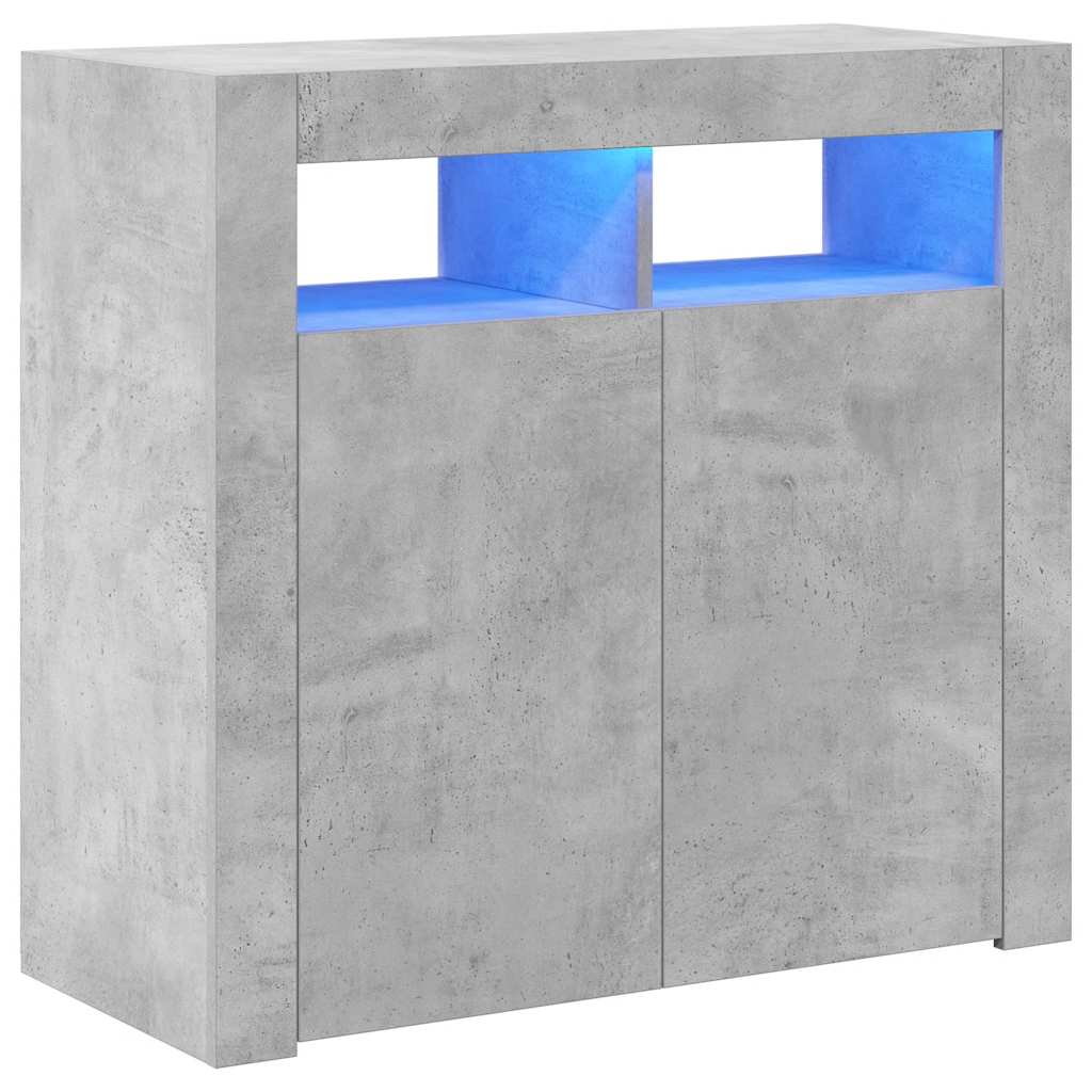 Ντουλάπι με LED Γκρι Σκυροδέματος 80 x 35 x 75 εκ. - Pakobazaar