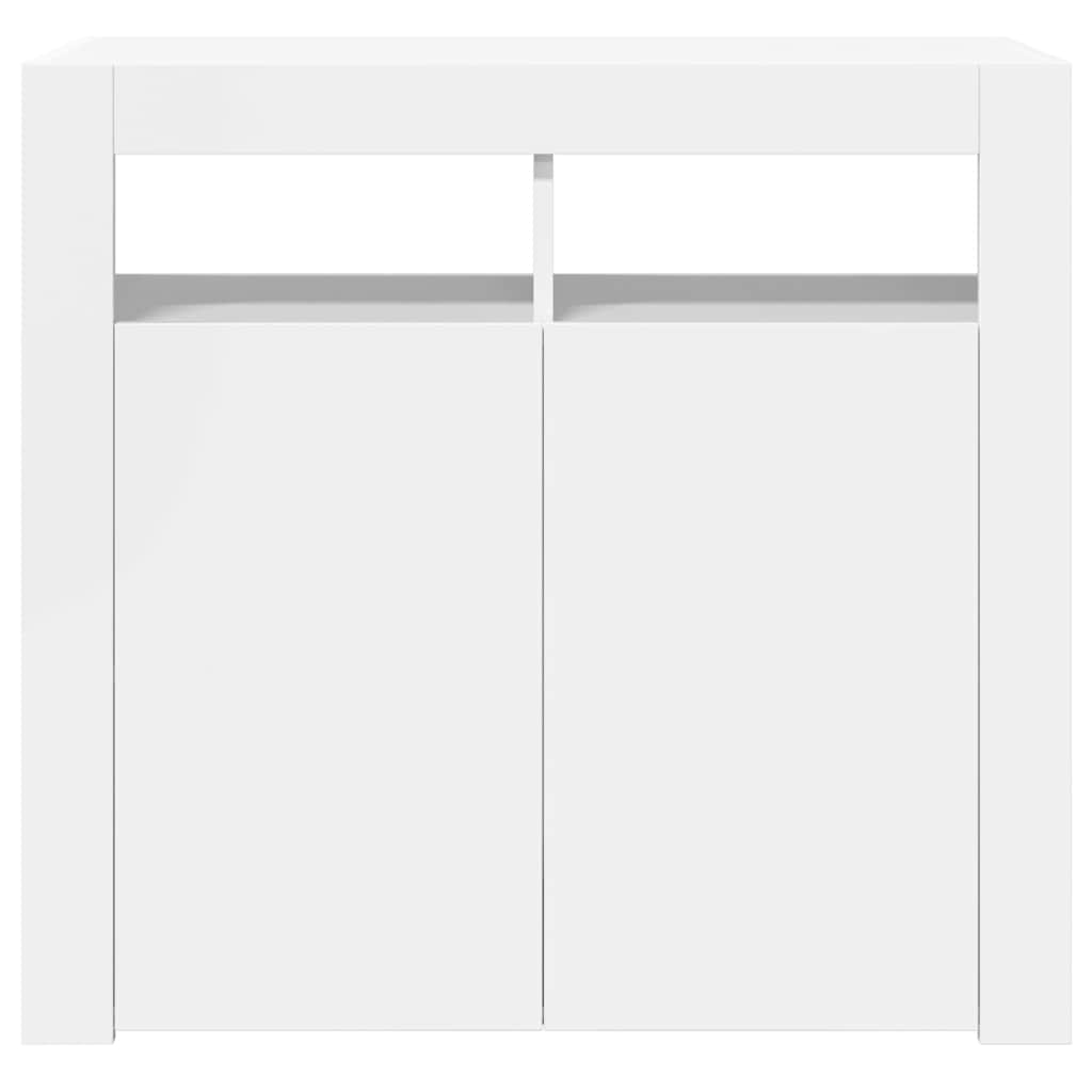 Ντουλάπι με LED Γυαλιστερό Λευκό 80 x 35 x 75 εκ.
