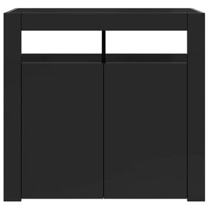 Ντουλάπι με LED Γυαλιστερό Μαύρο 80 x 35 x 75 εκ. - Pakobazaar