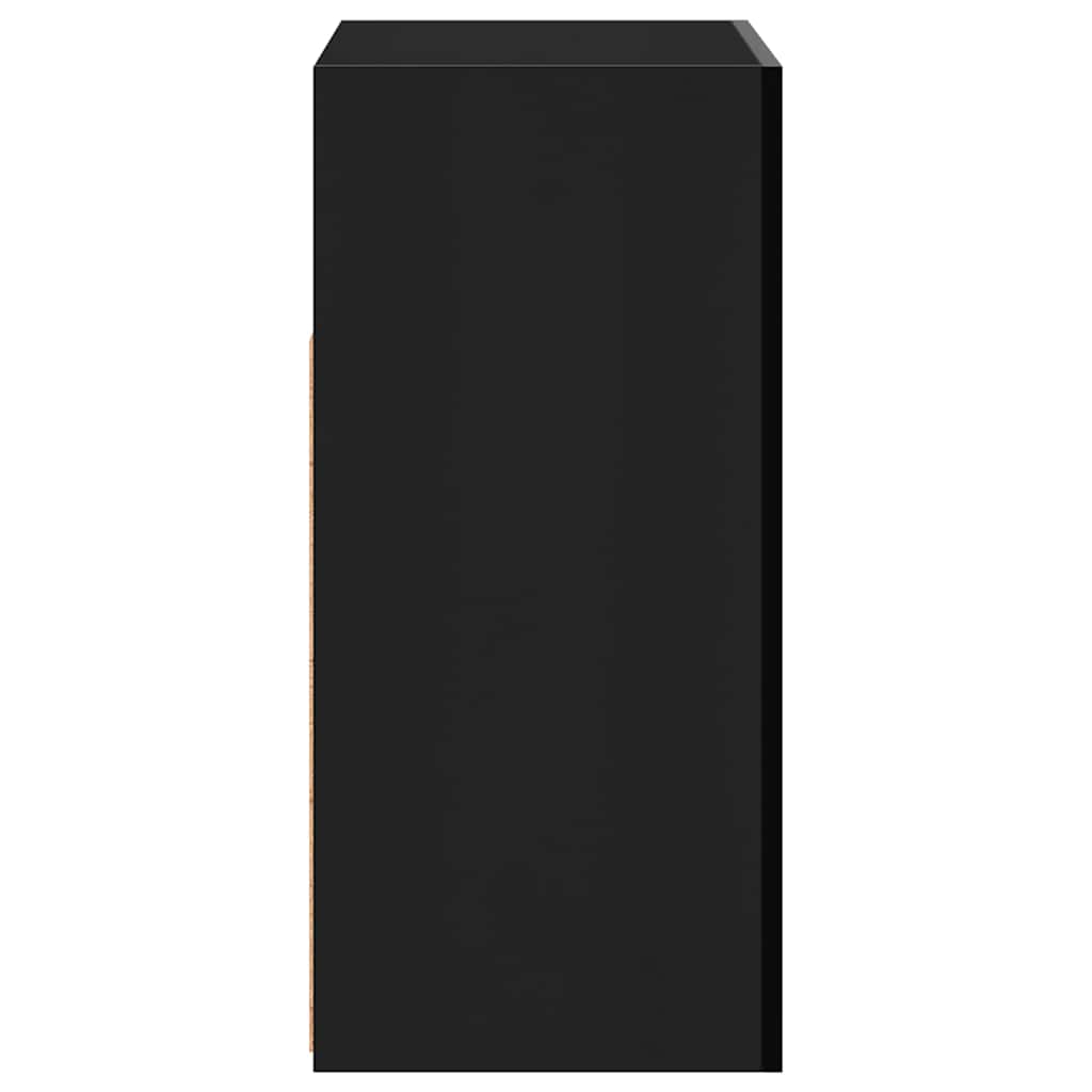 Ντουλάπι με LED Γυαλιστερό Μαύρο 80 x 35 x 75 εκ. - Pakobazaar