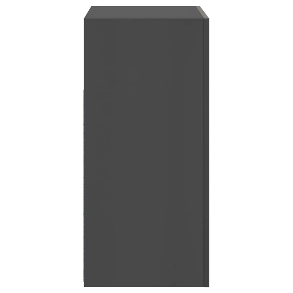 Ντουλάπι με LED Γυαλιστερό Γκρι 80 x 35 x 75 εκ.