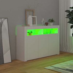 Μπουφές με LED Λευκός 115,5x30x75 εκ. - Pakobazaar
