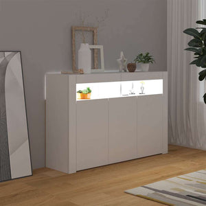 Μπουφές με LED Λευκός 115,5x30x75 εκ. - Pakobazaar