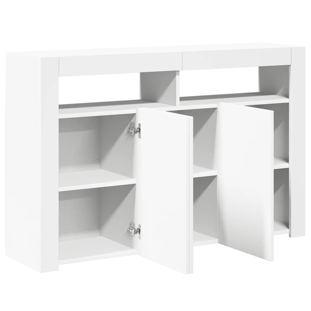 Μπουφές με LED Λευκός 115,5x30x75 εκ. - Pakobazaar