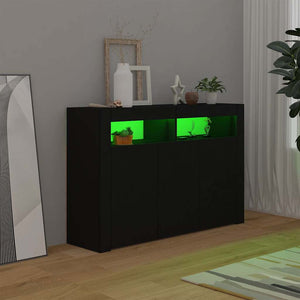 Μπουφές με LED Μαύρος 115,5x30x75 εκ. - Pakobazaar