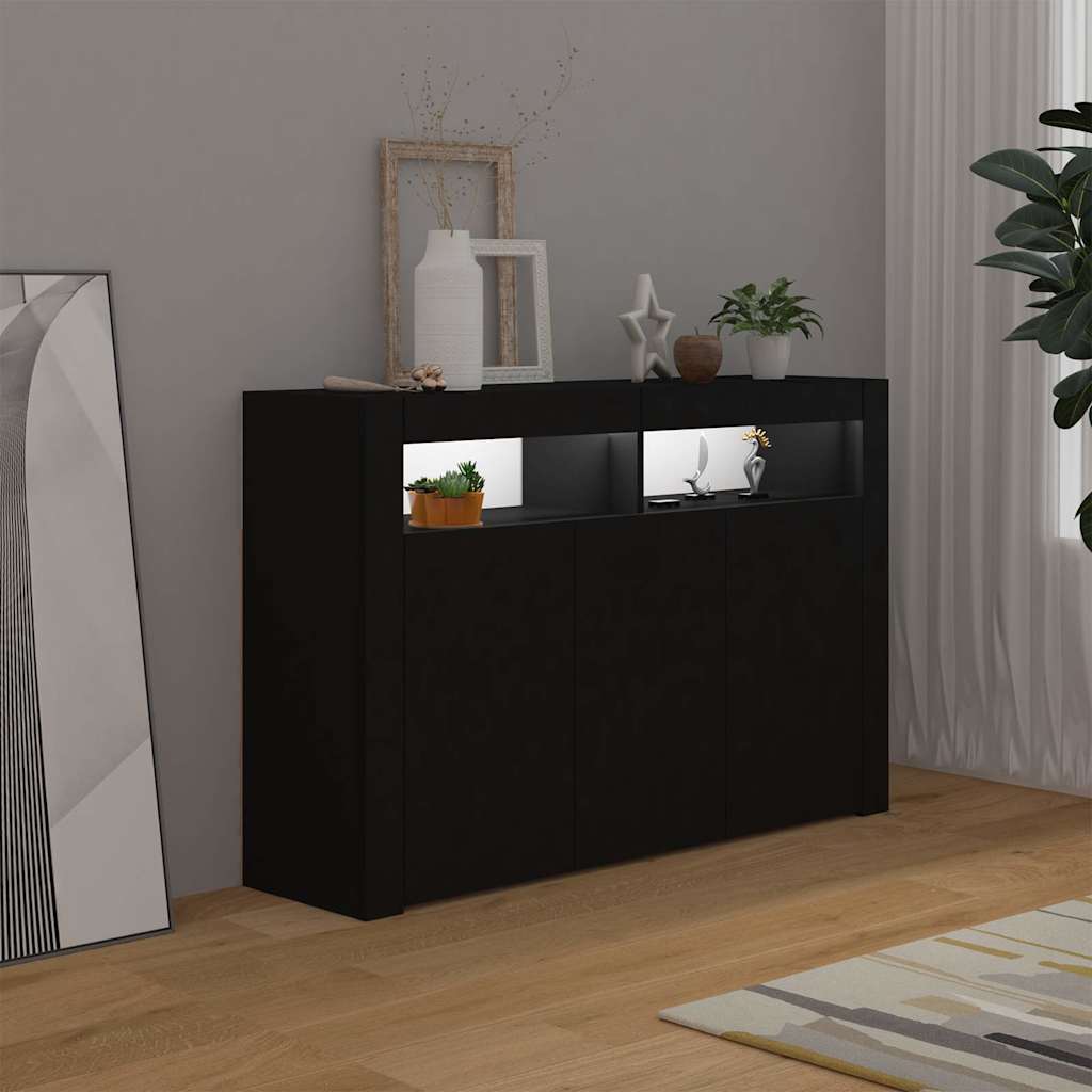 Μπουφές με LED Μαύρος 115,5x30x75 εκ. - Pakobazaar