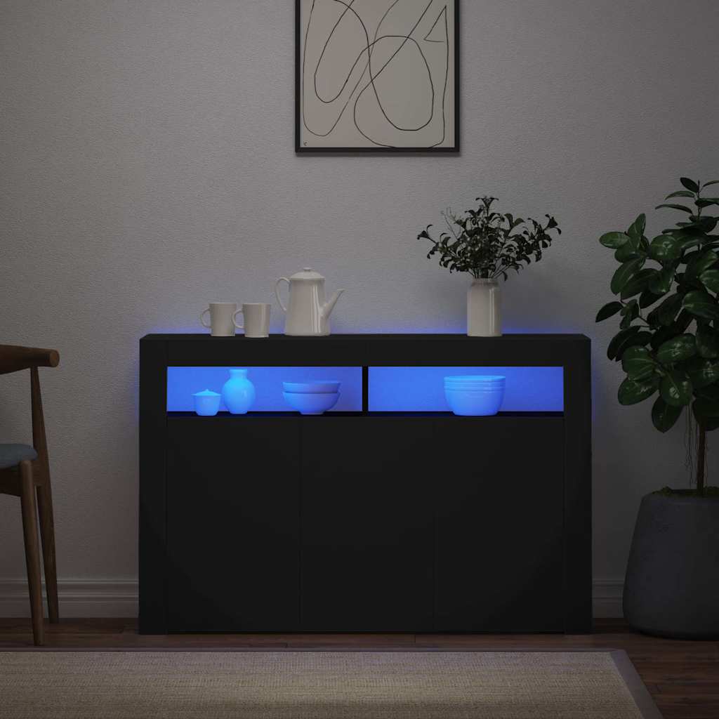 Μπουφές με LED Μαύρος 115,5x30x75 εκ. - Pakobazaar