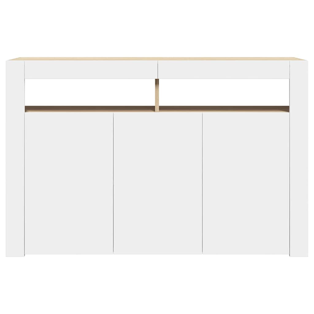 Ντουλάπι με LED Λευκό/Sonoma Δρυς 115,5x30x75 εκ.