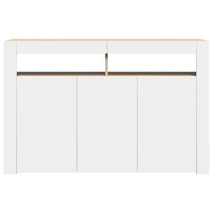 Ντουλάπι με LED Λευκό/Sonoma Δρυς 115,5x30x75 εκ.