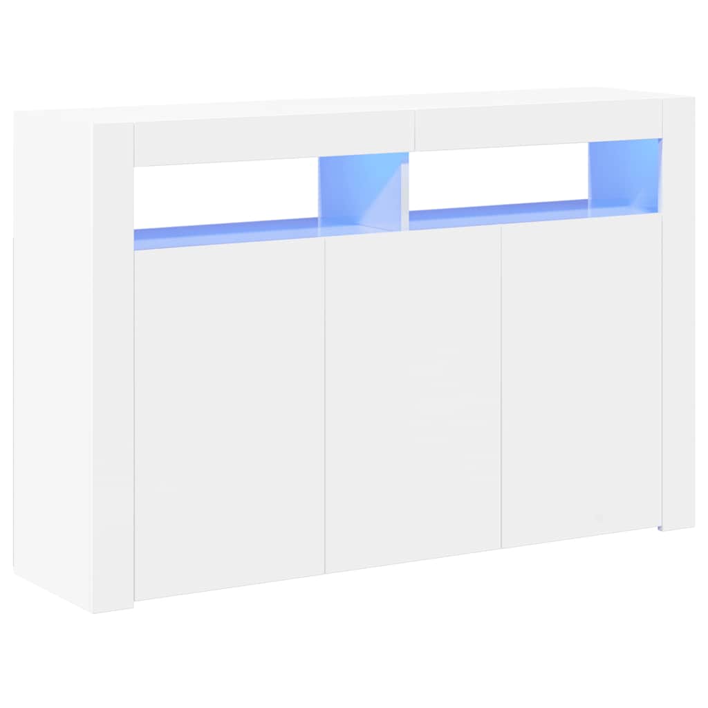 Μπουφές με LED Γυαλιστερό Λευκό 115,5 x 30 x 75 εκ. - Pakobazaar