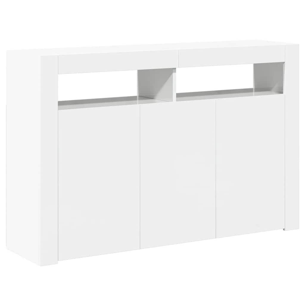 Μπουφές με LED Γυαλιστερό Λευκό 115,5 x 30 x 75 εκ. - Pakobazaar