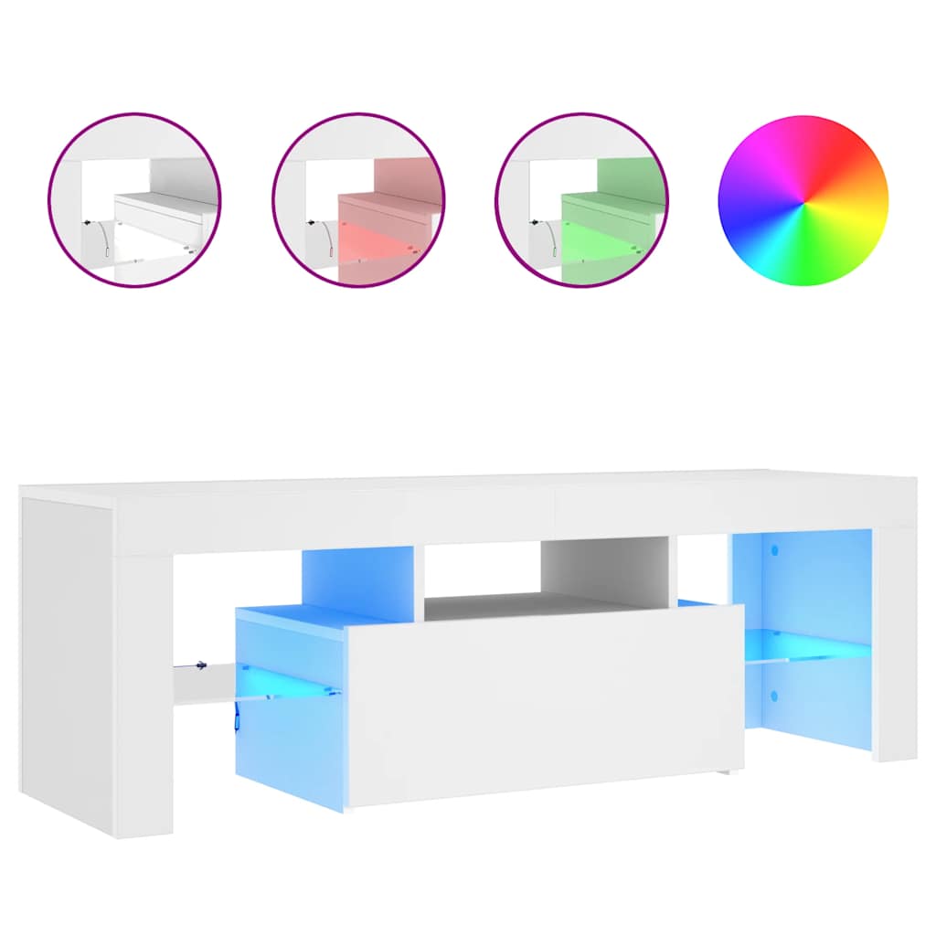 Έπιπλο Τηλεόρασης με LED Λευκό 120x30x40 εκ. - Pakobazaar